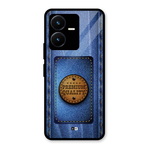 Premium Quality Denim Glass Back Case for Vivo Y22