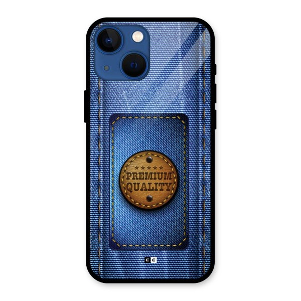 Premium Quality Denim Glass Back Case for iPhone 13 Mini