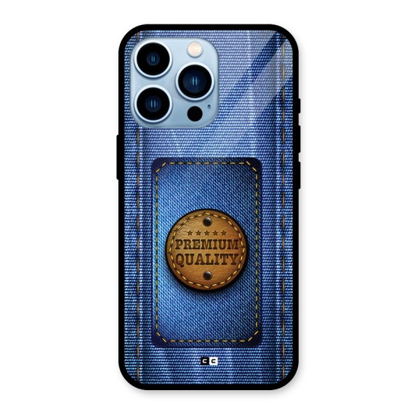 Premium Quality Denim Glass Back Case for iPhone 13 Pro