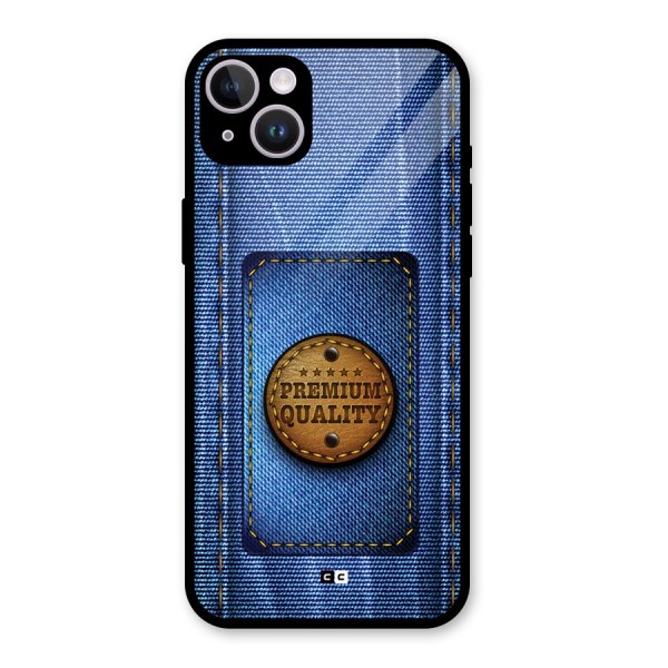 Premium Quality Denim Glass Back Case for iPhone 14 Plus