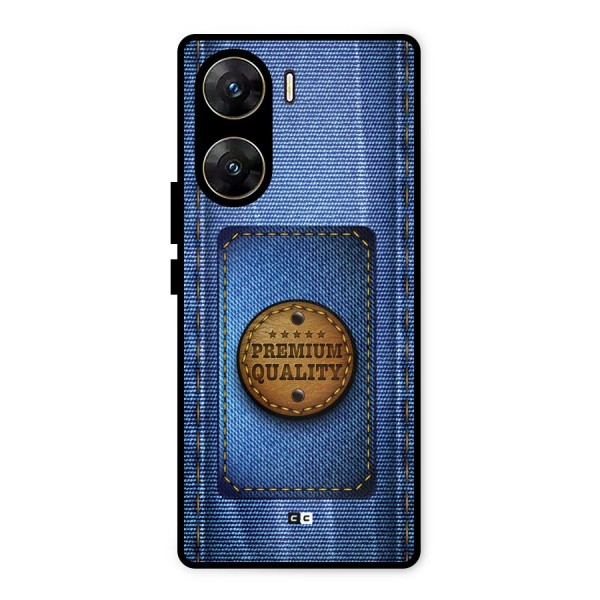 Premium Quality Denim Metal Back Case for Vivo V29e