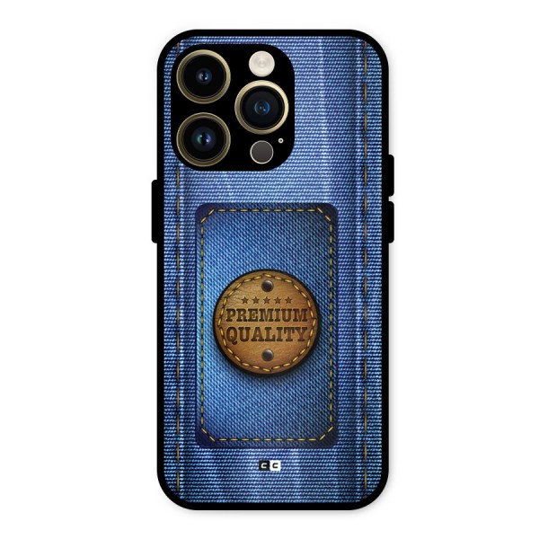 Premium Quality Denim Metal Back Case for iPhone 14 Pro