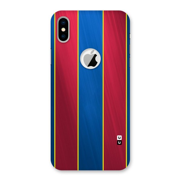 Premium Vertical Stripes Back Case for iPhone XS Logo Cut