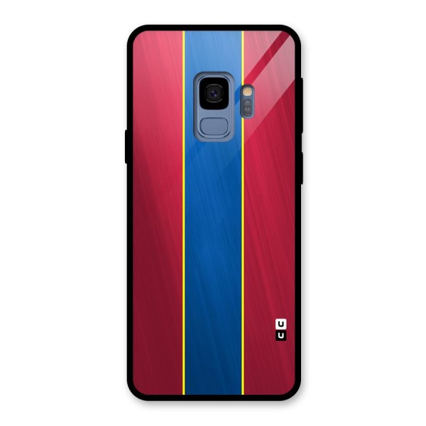 Premium Vertical Stripes Glass Back Case for Galaxy S9