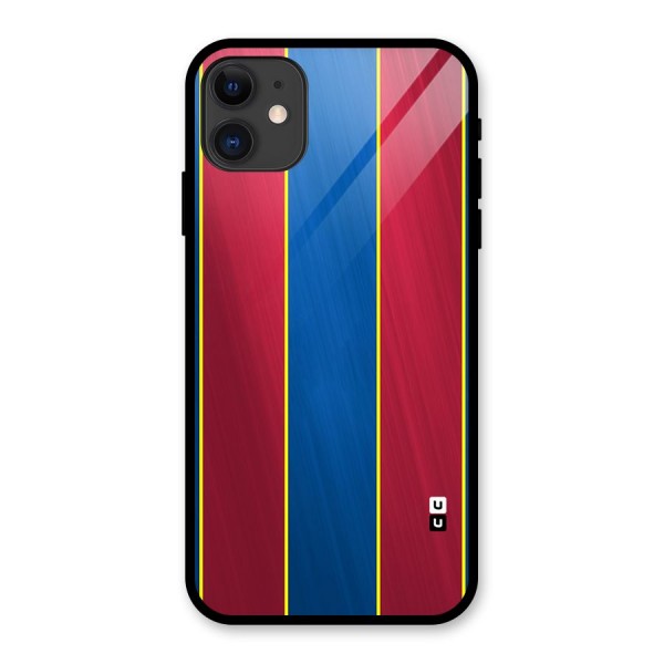 Premium Vertical Stripes Glass Back Case for iPhone 11