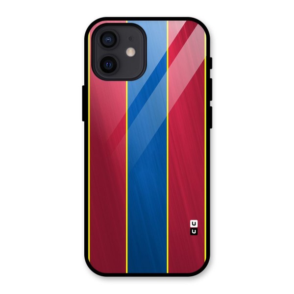 Premium Vertical Stripes Glass Back Case for iPhone 12