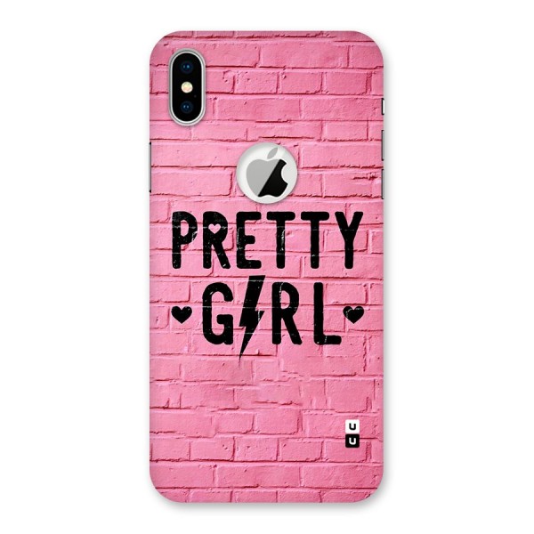 Pretty Girl Wall Back Case for iPhone XS Logo Cut