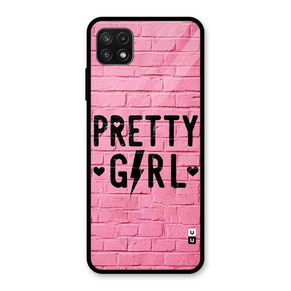 Pretty Girl Wall Glass Back Case for Galaxy A22 5G