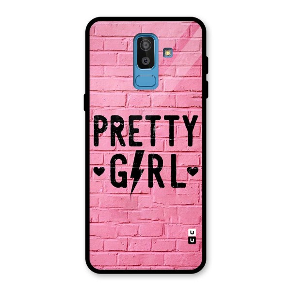 Pretty Girl Wall Glass Back Case for Galaxy J8