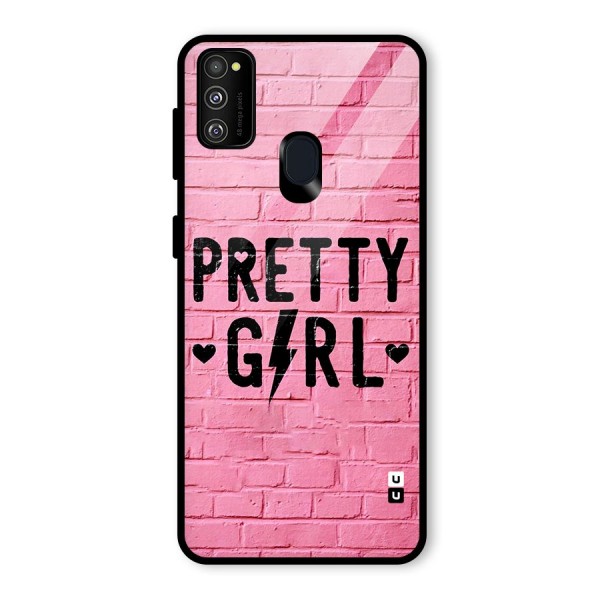 Pretty Girl Wall Glass Back Case for Galaxy M21