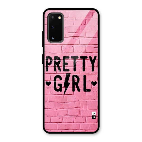 Pretty Girl Wall Glass Back Case for Galaxy S20