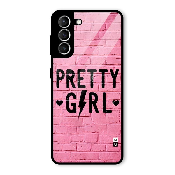 Pretty Girl Wall Glass Back Case for Galaxy S21 5G