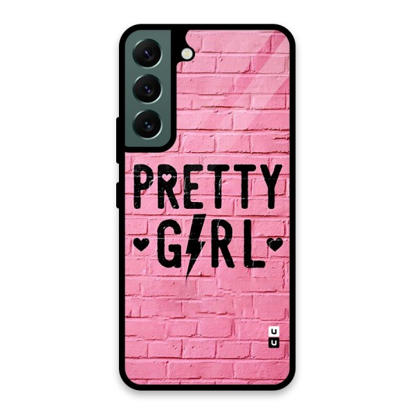 Pretty Girl Wall Glass Back Case for Galaxy S22 5G