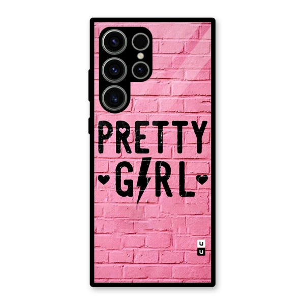 Pretty Girl Wall Glass Back Case for Galaxy S23 Ultra