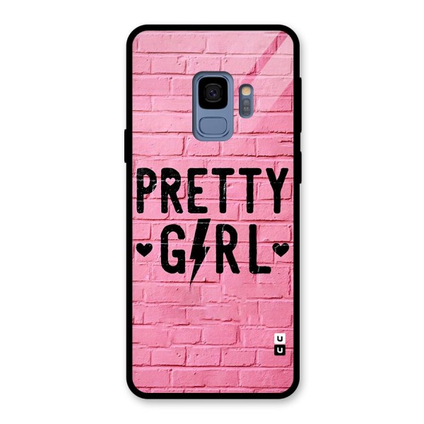 Pretty Girl Wall Glass Back Case for Galaxy S9