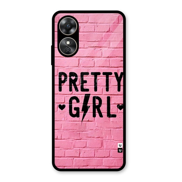 Pretty Girl Wall Glass Back Case for Oppo A17