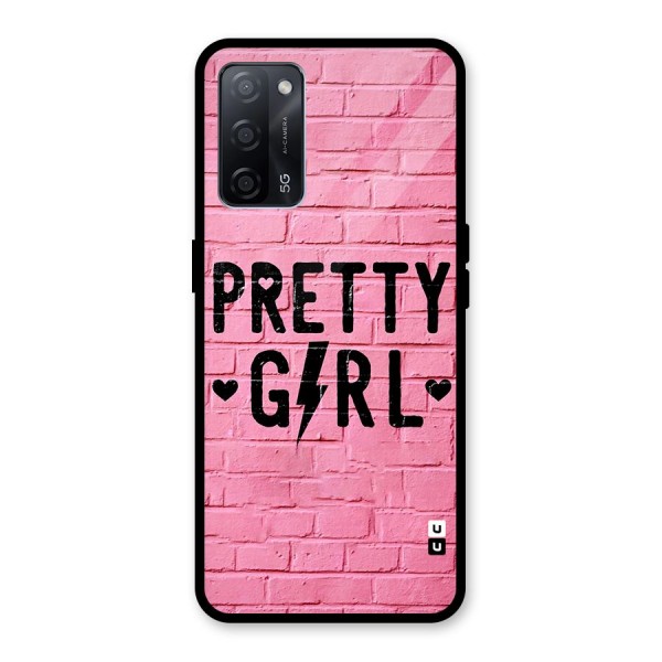 Pretty Girl Wall Glass Back Case for Oppo A53s 5G