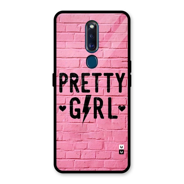 Pretty Girl Wall Glass Back Case for Oppo F11 Pro