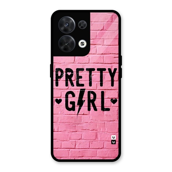 Pretty Girl Wall Glass Back Case for Oppo Reno8 5G