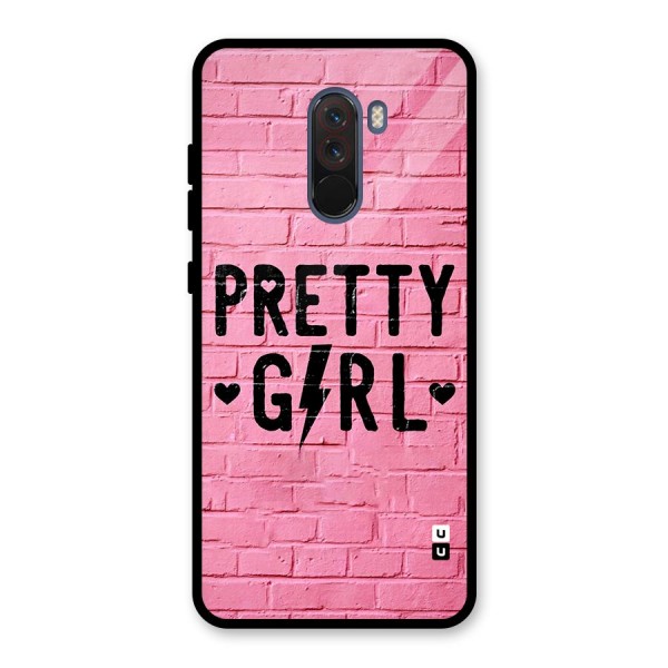 Pretty Girl Wall Glass Back Case for Poco F1