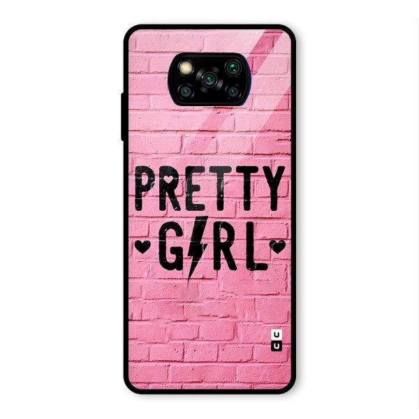 Pretty Girl Wall Glass Back Case for Poco X3 Pro