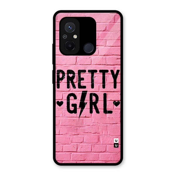 Pretty Girl Wall Glass Back Case for Redmi 12C