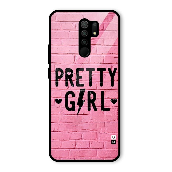 Pretty Girl Wall Glass Back Case for Redmi 9 Prime