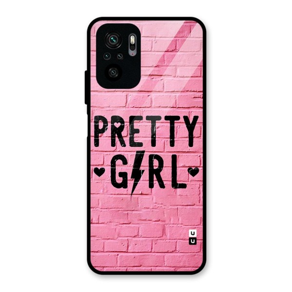 Pretty Girl Wall Glass Back Case for Redmi Note 10