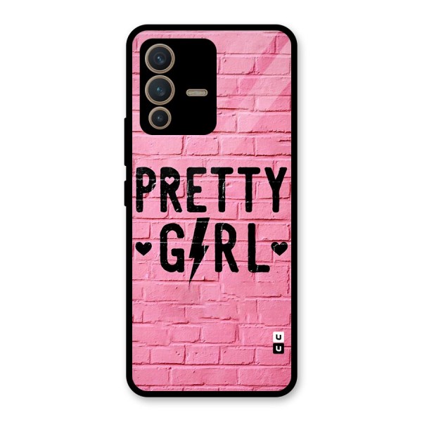 Pretty Girl Wall Glass Back Case for Vivo V23 5G