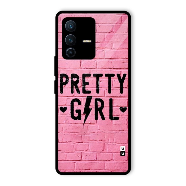 Pretty Girl Wall Glass Back Case for Vivo V23 Pro