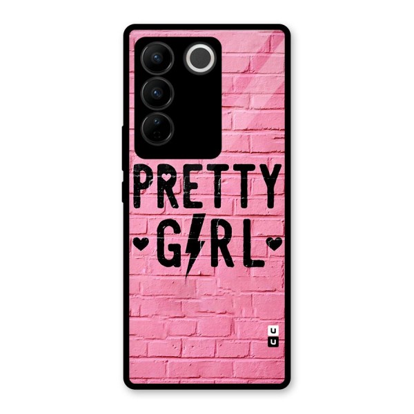 Pretty Girl Wall Glass Back Case for Vivo V27 Pro