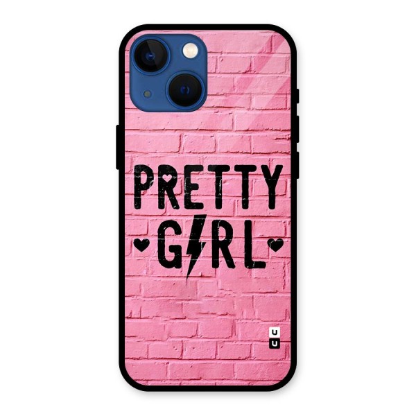 Pretty Girl Wall Glass Back Case for iPhone 13 Mini