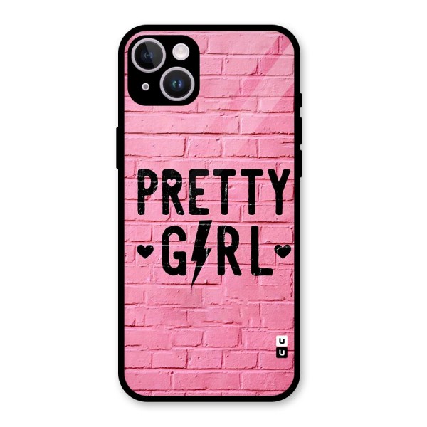 Pretty Girl Wall Glass Back Case for iPhone 14 Plus