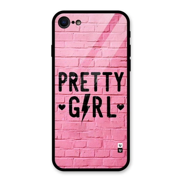 Pretty Girl Wall Glass Back Case for iPhone 8