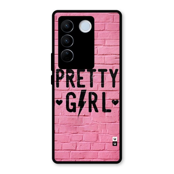 Pretty Girl Wall Metal Back Case for Vivo V27 Pro