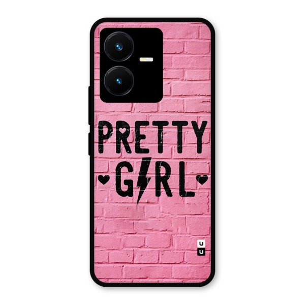 Pretty Girl Wall Metal Back Case for Vivo Y22s