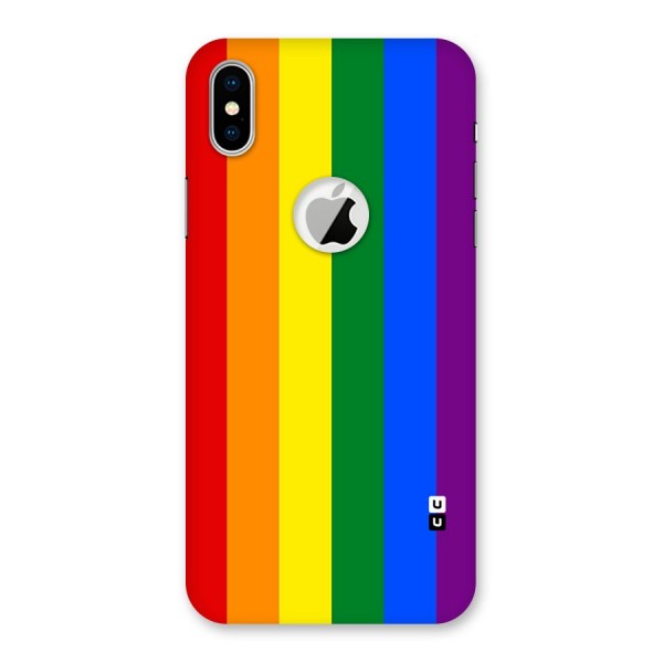 Pride Rainbow Stripes Back Case for iPhone XS Logo Cut