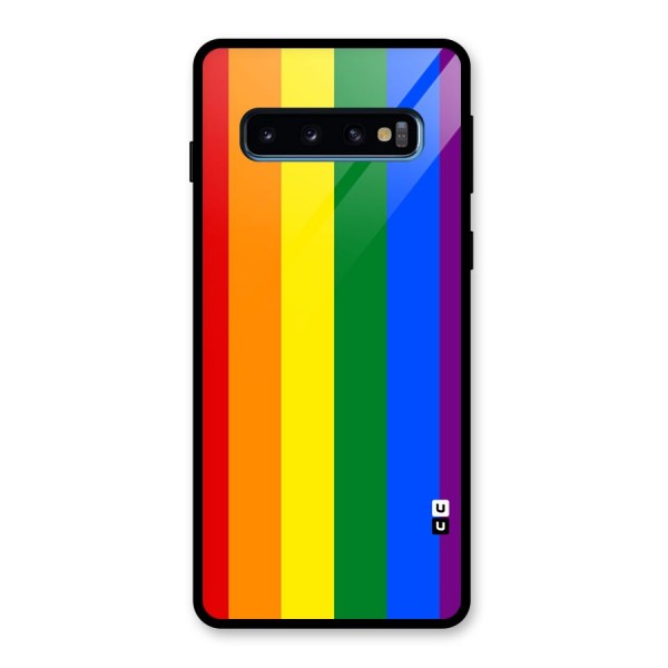 Pride Rainbow Stripes Glass Back Case for Galaxy S10