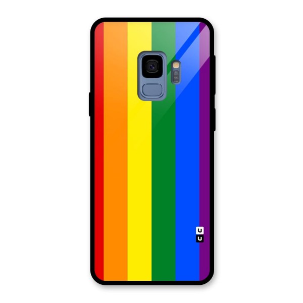 Pride Rainbow Stripes Glass Back Case for Galaxy S9