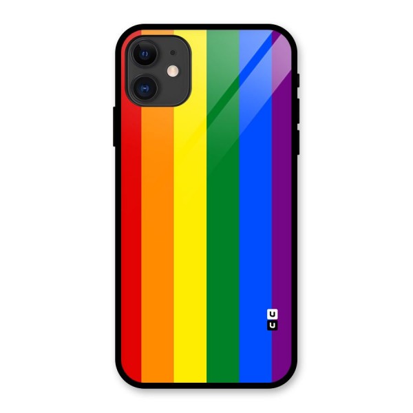 Pride Rainbow Stripes Glass Back Case for iPhone 11