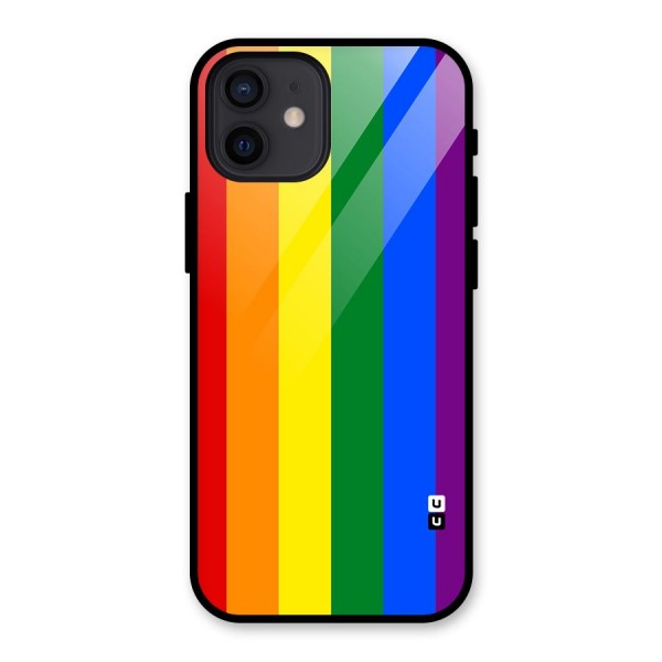 Pride Rainbow Stripes Glass Back Case for iPhone 12