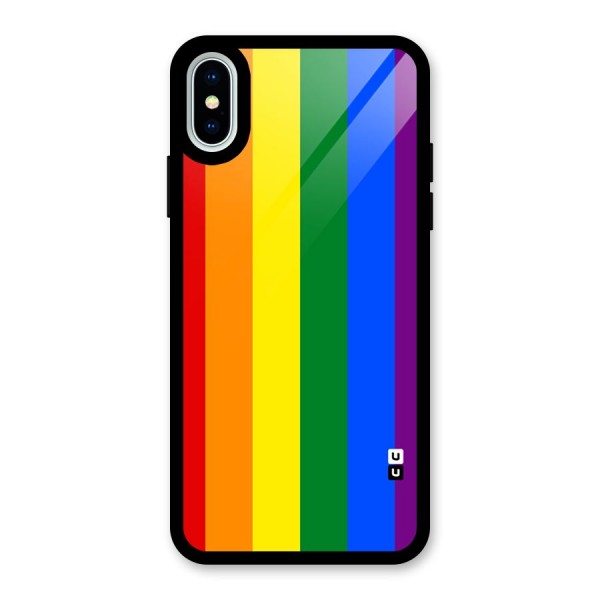 Pride Rainbow Stripes Glass Back Case for iPhone XS