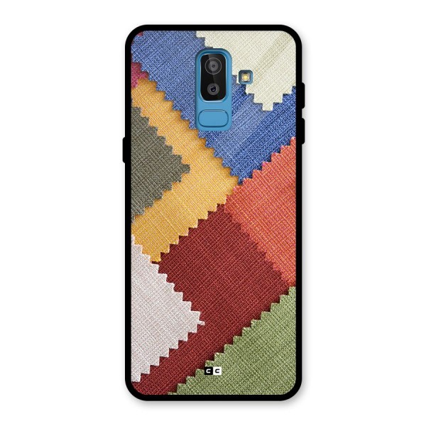 Printed Fabric Glass Back Case for Galaxy J8