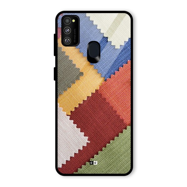 Printed Fabric Glass Back Case for Galaxy M30s