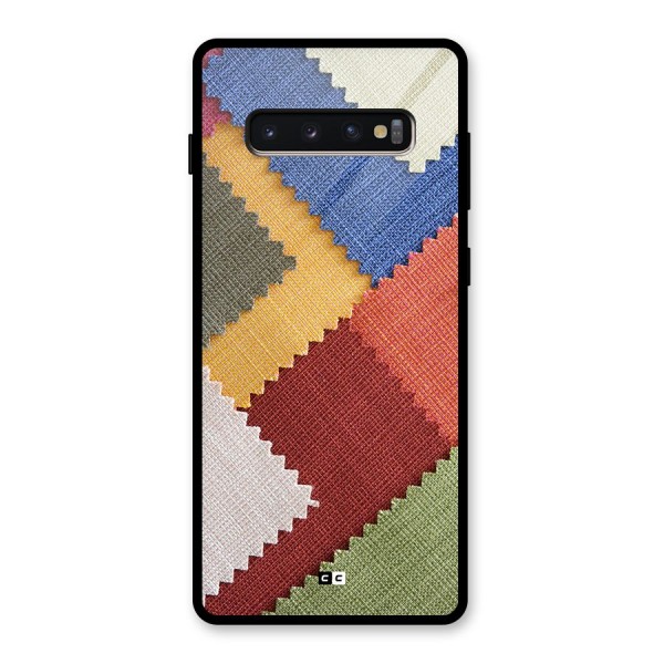 Printed Fabric Glass Back Case for Galaxy S10 Plus