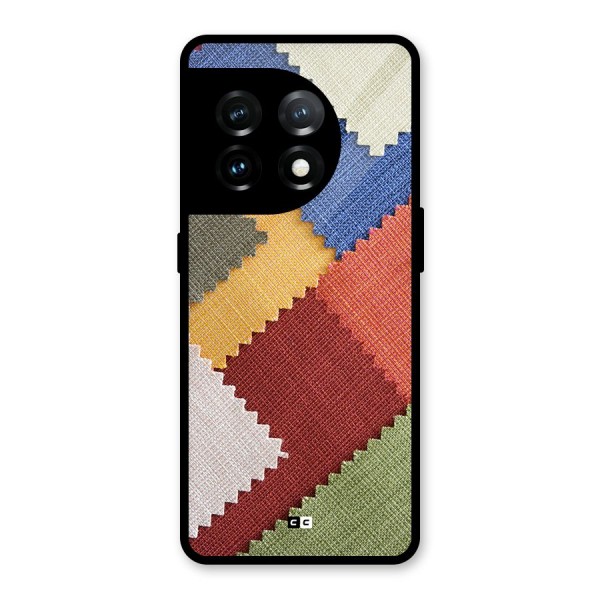Printed Fabric Glass Back Case for OnePlus 11