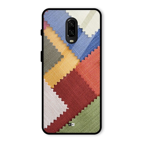 Printed Fabric Glass Back Case for OnePlus 6T