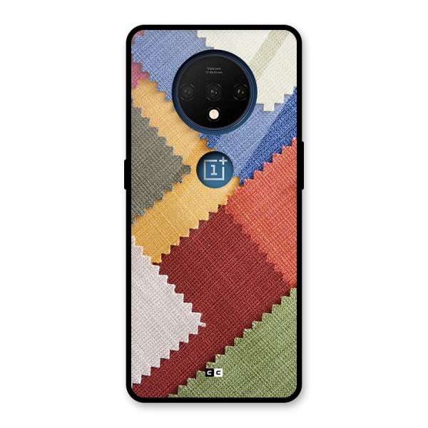 Printed Fabric Glass Back Case for OnePlus 7T