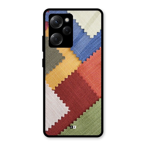 Printed Fabric Glass Back Case for Poco X5 Pro