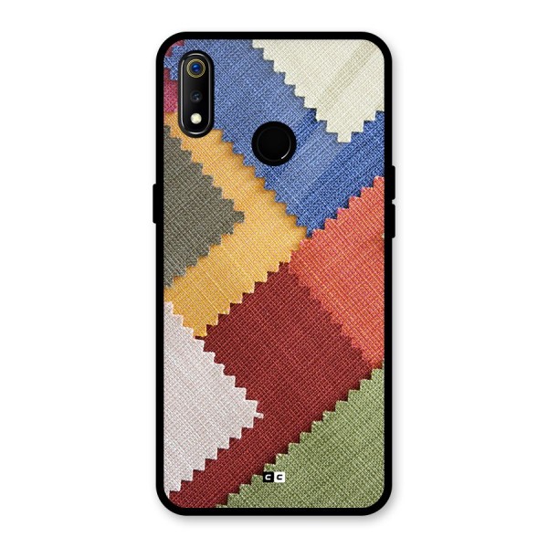 Printed Fabric Glass Back Case for Realme 3i